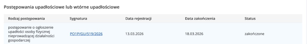 Wpis KRZ — sygn. PO1P/GU/519/2026